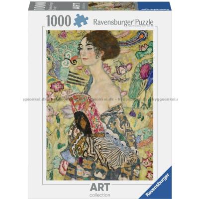 Klimt: Kvinde med vifte - Kunst, 1000 brikker